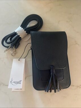 NWT K. Carroll Harper Crossbody RFID Navy Blue Travel Bag/ Purse Vegan Leather